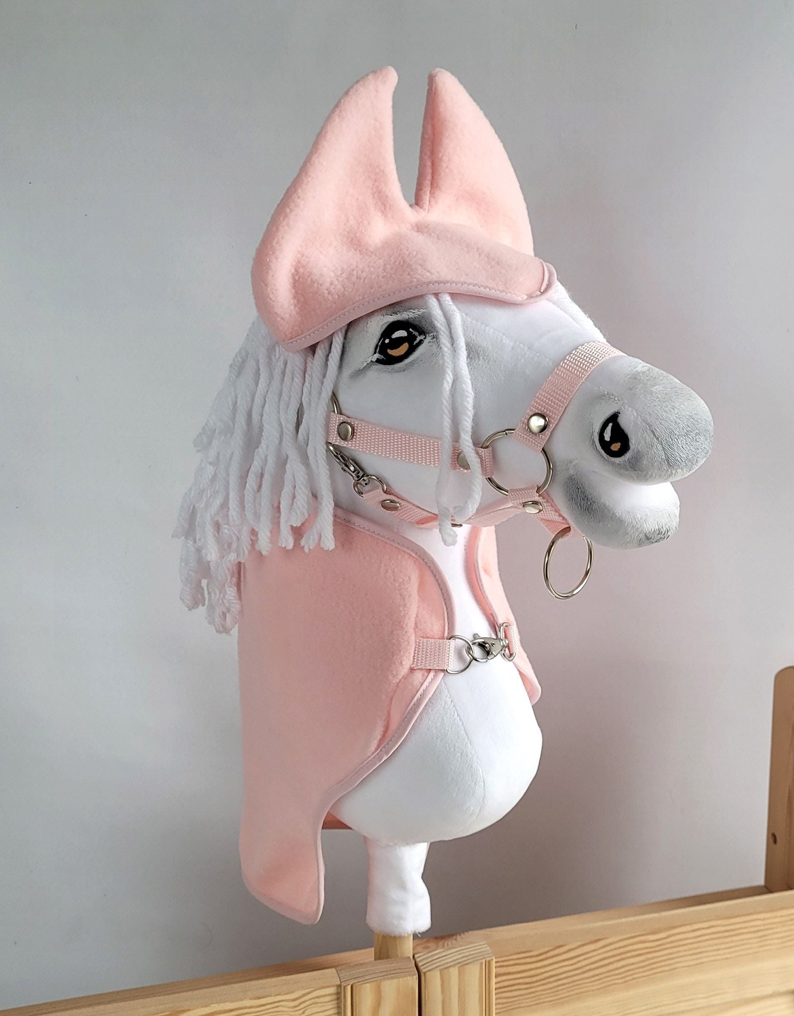 Set for Hobby Horse A4 and A5: Fleece blanket + earmuffs - powder pink