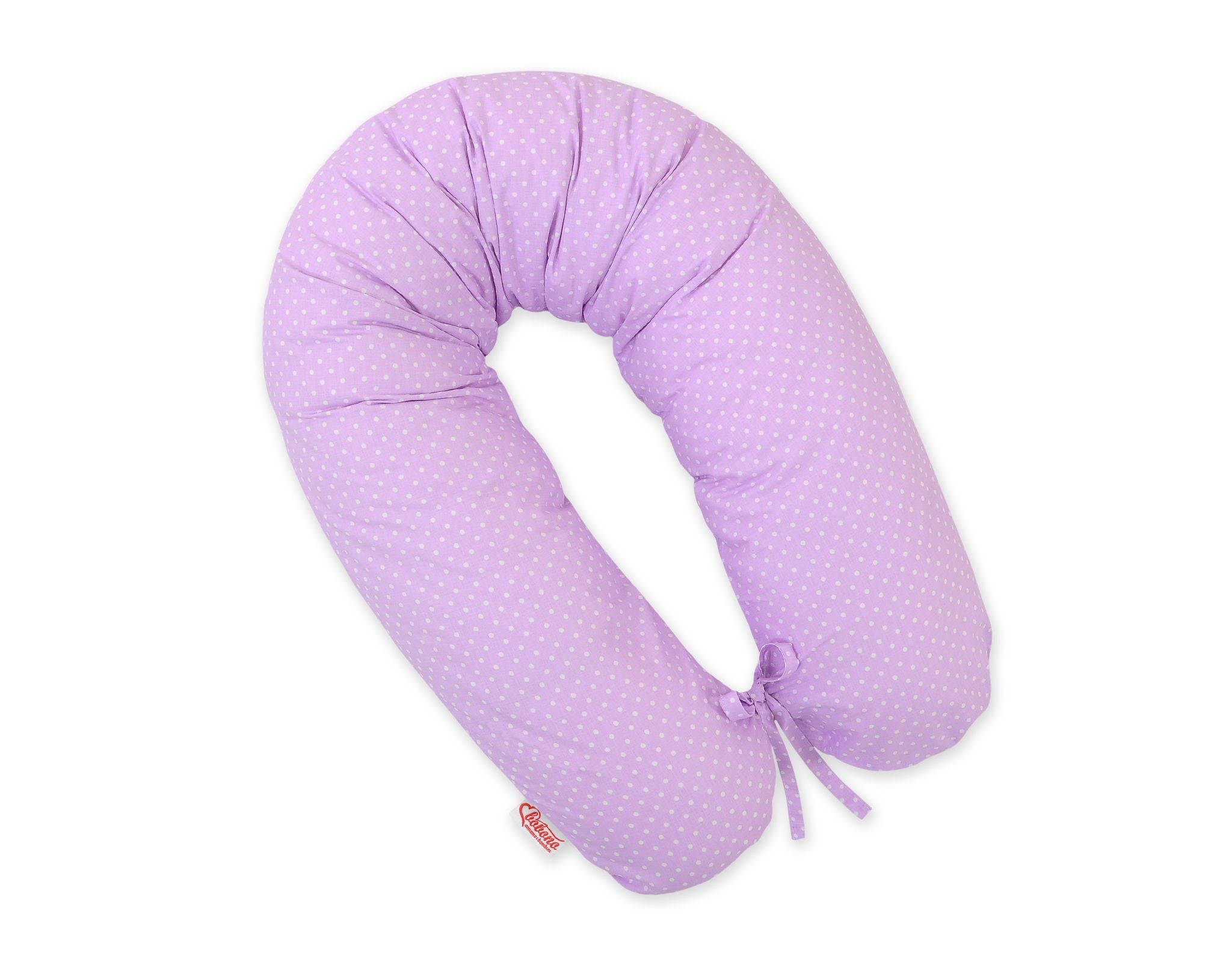 Cotton  pillowcase for pregnancy pillow Longer - dots on purple