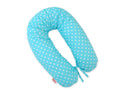 Cotton  pillowcase for pregnancy pillow Longer - White polka dots on turquoise