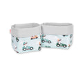 Set of 2 storage baskets - mint rabbits